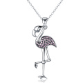 925 Sterling Silver Popular Flamin Bird Animal Pendant Necklaces